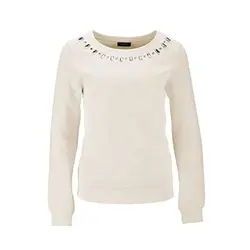 پولیور سفید دور یقه نگین چیبو| حراج لباس زنانه | فروشگاه اینترنتی لباس زنانه