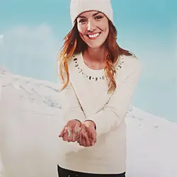 پولیور سفید دور یقه نگین چیبو| حراج لباس زنانه | فروشگاه اینترنتی لباس زنانه