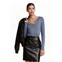 پیراهن یقه هفت آبی نفتی زنانه | خرید لباس مجلسی زنانه | فروشگاه اینترنتی لباس مدبینا