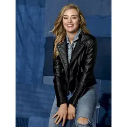 کاپشن چرم مشکی یقه دار | حراج لباس زنانه | فروشگاه اینترنتی لباس مدبینا