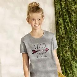 تیشرت طوسی پولک دار دخترانه | خرید لباس بچگانه | فروشگاه اینترنتی لباس مدبینا