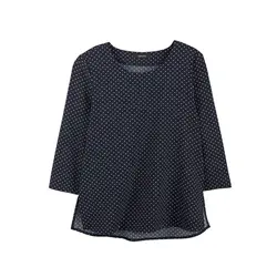 شومیز خال خالی سرمه ای | خرید لباس زنانه | فروشگاههای اینترنتی لباس زنانه