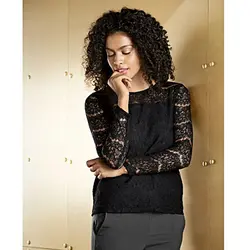 پیراهن مشکی گیپوری آستردار | خرید لباس زنانه | فروشگاه اینترنتی لباس مدبینا