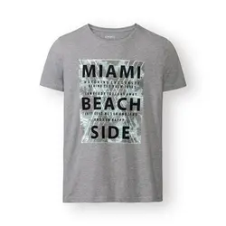 تیشرت طوسی طرح دار مردانه | خرید لباس های مردانه | فروشگاه اینترنتی لباس مدبینا