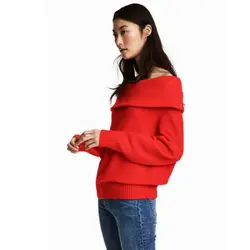 پولیور بافت یقه قایقی اچ اند ام| خرید لباس مجلسی زنانه | فروشگاه اینترنتی لباس مدبینا