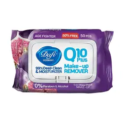 دستمال مرطوب پاک کننده آرایش Q10 میوه‌ای دافی