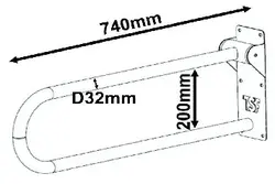 دستگیره اتکاء فلزی متحرک بدون پایه
