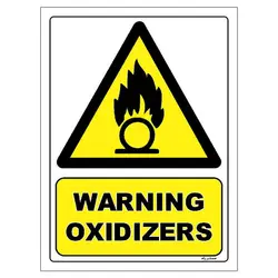 برچسب ایمنی مستر راد طرح WARNING OXIDIZERS مدل HSE-OSHA-342