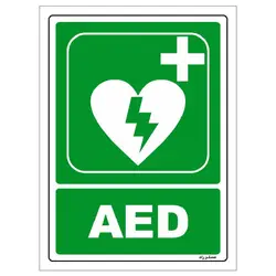 برچسب ایمنی مستر راد طرح AED مدل HSE-OSHA-0028