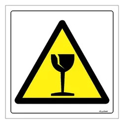 برچسب ایمنی مستر راد طرح احتیاط وسایل شکستنی مدل HSE-OSHA-478