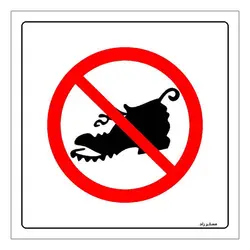 برچسب ایمنی مستر راد طرح استفاده از کفش نامناسب ممنوع مدل HSE-OSHA-046