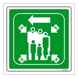 برچسب ایمنی مستر راد طرح به سمت محل تجمع ایمن مدل HSE-OSHA-151
