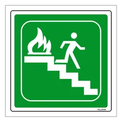 برچسب ایمنی مستر راد طرح پله اضطراری مدل HSE-OSHA-090