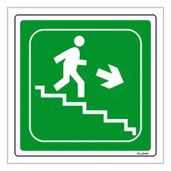 برچسب ایمنی مستر راد طرح پله اضطراری مدل HSE-OSHA-129