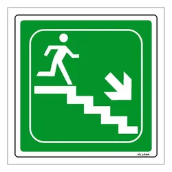 برچسب ایمنی مستر راد طرح پله اضطراری مدل HSE-OSHA-075