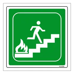 برچسب ایمنی مستر راد طرح پله اضطراری مدل HSE-OSHA-076