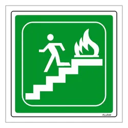 برچسب ایمنی مستر راد طرح پله اضطراری مدل HSE-OSHA-078