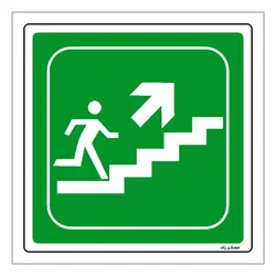 برچسب ایمنی مستر راد طرح پله اضطراری مدل HSE-OSHA-072