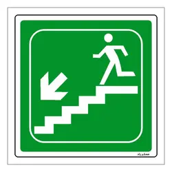 برچسب ایمنی مستر راد طرح پله اضطراری مدل HSE-OSHA-074