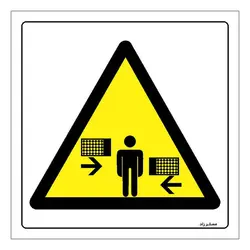 برچسب ایمنی مستر راد طرح خطر برخورد با قطعات متحرک مدل HSE-OSHA-211