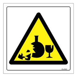 برچسب ایمنی مستر راد طرح خطر جراحت در اثر شکستگی مدل HSE-OSHA-002