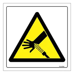 برچسب ایمنی مستر راد طرح خطر مایع پرفشار مدل HSE-OSHA-424