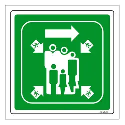 برچسب ایمنی مستر راد طرح محل تجمع ایمن مدل HSE-OSHA-117