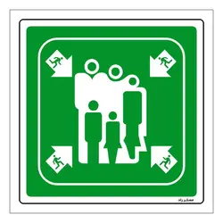 برچسب ایمنی مستر راد طرح محل تجمع ایمن مدل HSE-OSHA-208