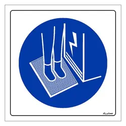 برچسب ایمنی مستر راد طرح هنگام کار بر روی صفحه عایق قرار گیرید مدل HSE-OSHA-388