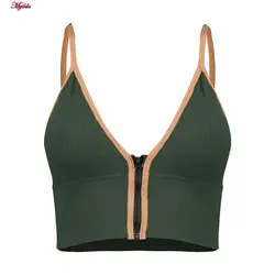 نیم تنه ورزشی جلو زیپ زنانه مدل پددار سبز کد 4563 | ماییلدا