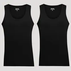 زیرپوش رکابی مردانه ماییلدا مدل پنبه ای مشکی کد 4712-2 بسته 2 عددی | ماییلدا