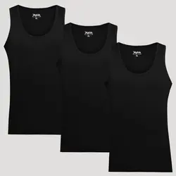زیرپوش رکابی مردانه ماییلدا مدل پنبه ای مشکی کد 4712-3 بسته 3 عددی | ماییلدا