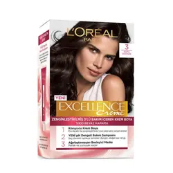 رنگ‌ موی شماره 3 لورال رنگ شاه بلوط تیره سری Excellence