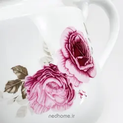 قوری چینی زرین استوانه طرح رزفلاور