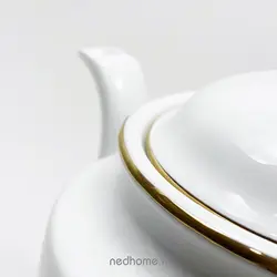 قوری چینی زرین استوانه طرح رزفلاور