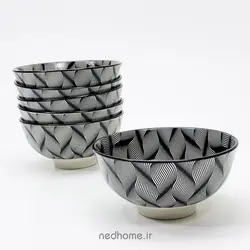 ماست خوری سرامیکی سفید مشکی