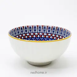 ماست خوری سرامیکی شیاردار آبی قرمز