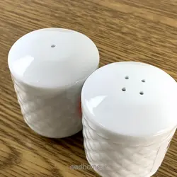 🧂 🌶️ نمک پاش و فلفل پاش چینی زرین طرح سفید رادیانس