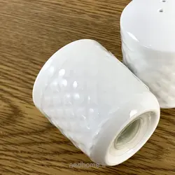 🧂 🌶️ نمک پاش و فلفل پاش چینی زرین طرح سفید رادیانس