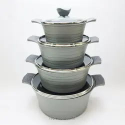 سرویس قابلمه 16 پارچه گرانیت یونیک نقره ای