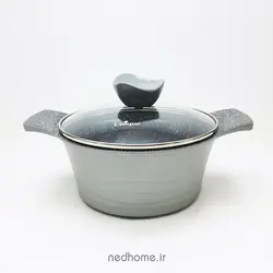 سرویس قابلمه 16 پارچه گرانیت یونیک نقره ای