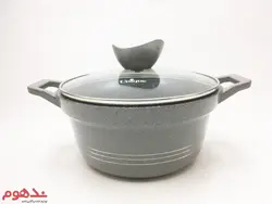 سرویس قابلمه چدن گرانیت 11 پارچه نقره ای یونیک