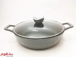 سرویس قابلمه چدن گرانیت 11 پارچه نقره ای یونیک