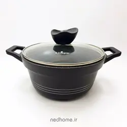 سرویس قابلمه چدن گرانیت 11 پارچه مشکی یونیک