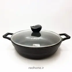 سرویس قابلمه چدن گرانیت 11 پارچه مشکی یونیک