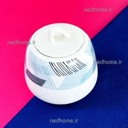 🍰 قندان سرامیکی دنی هوم مدل هاشور آبی | ندهوم