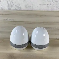 🧂 🌶️ نمک پاش و فلفل پاش چینی زرین طرح سیلور لاینر - دو عدد | ندهوم