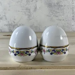🧂 🌶️ نمک پاش و فلفل پاش چینی زرین طرح گلستان - دو عدد | ندهوم