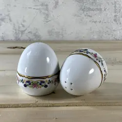 🧂 🌶️ نمک پاش و فلفل پاش چینی زرین طرح گلستان - دو عدد | ندهوم