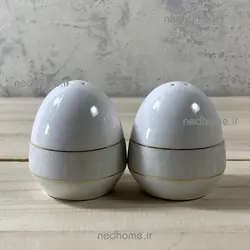 نمک پاش و فلفل پاش چینی زرین طرح سپید صدف - دو عدد | ندهوم